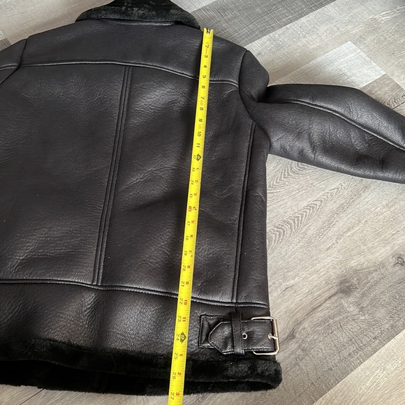 NWOT AFTF BASIC OUTERWEAR Women's Black Motorcycle Faux Fur Suede Jacket Size XL - Picture 10 of 11